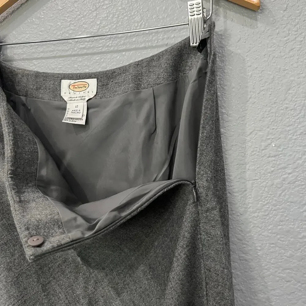 Talbots gray herringbone a line